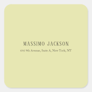 Custom pastel colour personalized minimalist name square sticker