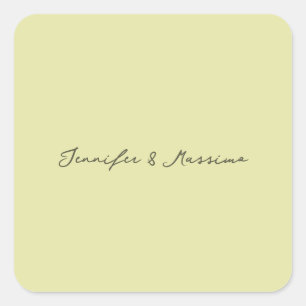 Custom pastel colour personalized minimalist name square sticker