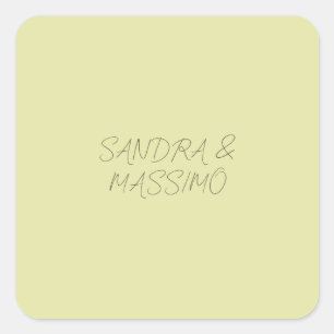 Custom pastel colour personalized minimalist name square sticker