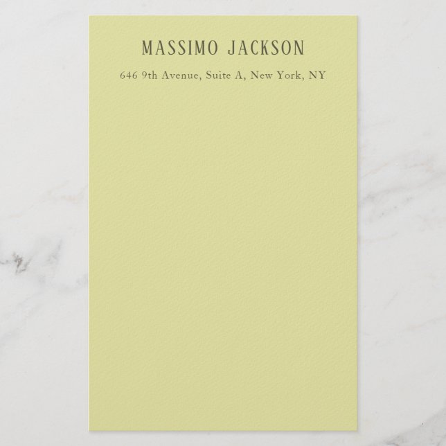 Custom pastel colour personalized minimalist name stationery (Front)