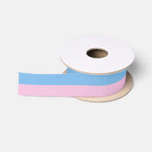 Custom Pastel Cotton Candy Pink and Denim Blue Satin Ribbon