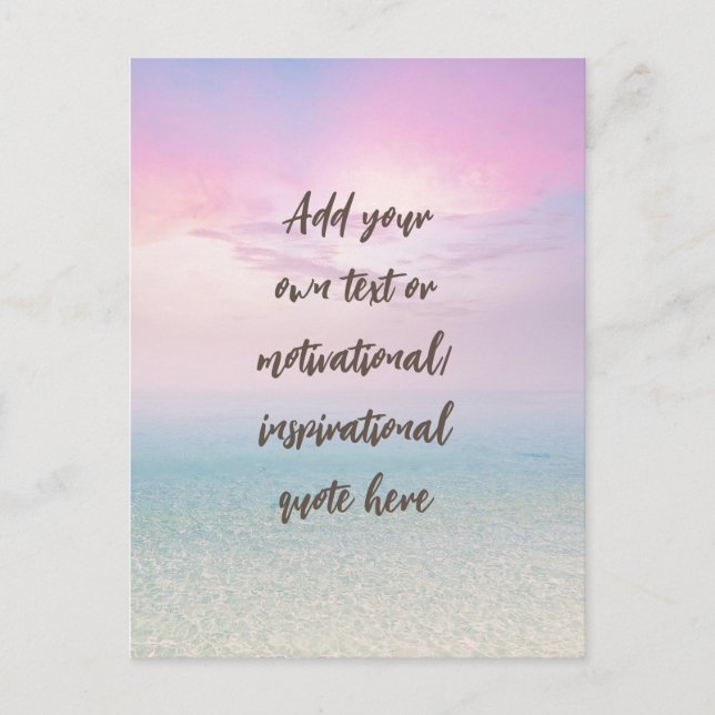 CUSTOM Pastel Dream Beach Motivational Quote Postcard (Front)