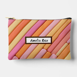 Custom Pastel Geometric Accessory Pouch – Modern 