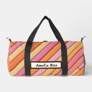 Custom Pastel Geometric Duffle Bag – Personalized