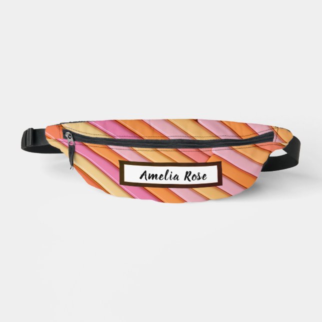Custom Pastel Geometric Fanny Pack – Abstract   (Front)