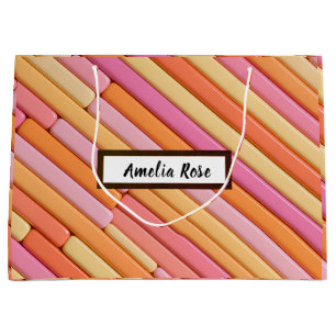 Custom Pastel Geometric Large Gift Bag – Abstract 
