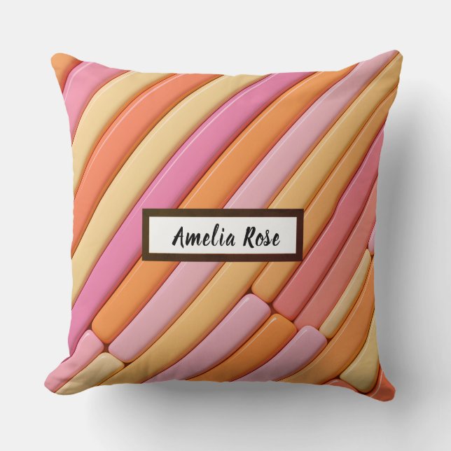 Custom Pastel Geometric Throw Pillow – Abstract   (Front)
