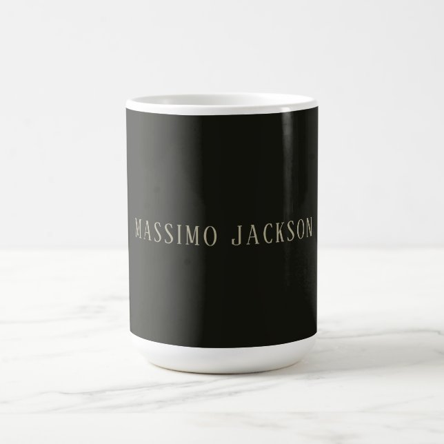Custom pastel grey personalized minimalist name coffee mug (Center)