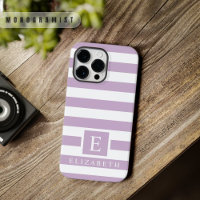 Custom Pastel Light Soft Purple White Stripes 