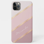 Custom Pastel Mauve Rose Blush Pink Art Stripes Case-Mate iPhone Case (Back)
