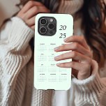 Custom Pastel Mint 2025 Calendar  iPhone 15 Pro Case<br><div class="desc">Stay organized and stylish with this custom pastel mint 2025 calendar phone case. Featuring a sleek and minimalistic design, this case combines functionality with elegance. The soft pastel mint background adds a refreshing touch, while the integrated calendar design ensures quick date reference. Built for durability, it protects your phone from...</div>