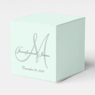 Custom Pastel Mint Coloured Monogram Favour Box