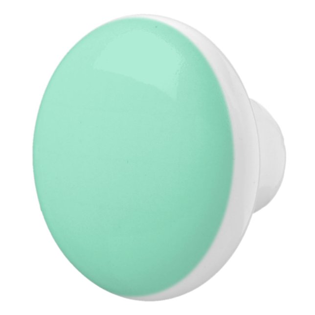 Custom Pastel Mint Solid Colour Minimalist   Ceramic Knob (Right)
