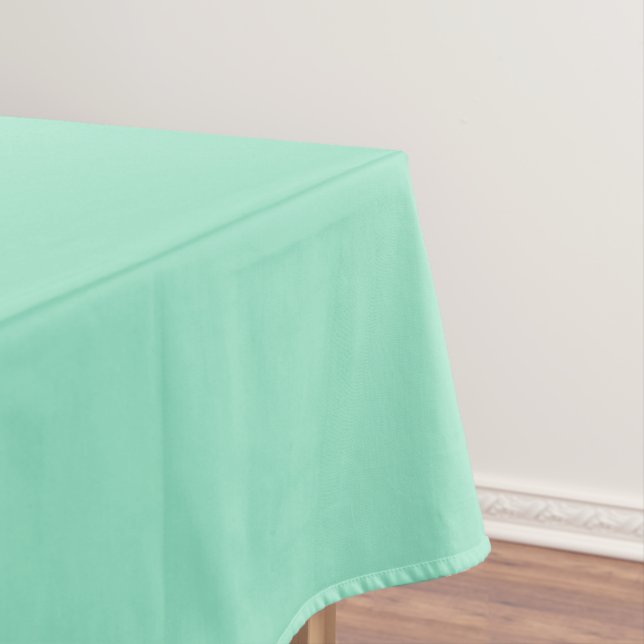 Custom Pastel Mint Solid Colour Minimalist     Tablecloth (In Situ)
