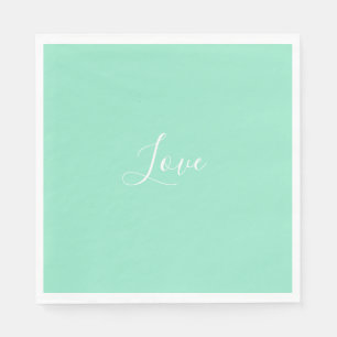 Custom Pastel Mint Solid Colour Minimalist Wedding Napkin