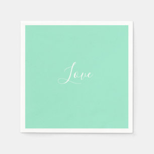 Custom Pastel Mint Solid Colour Minimalist Wedding Napkin