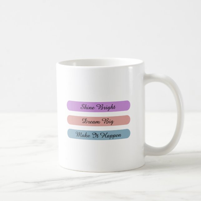 Custom Pastel Motivational Quote Design Coffee Mug (Right)