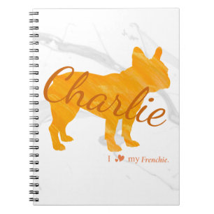 Custom Pastel Orange French Bulldog Notebook