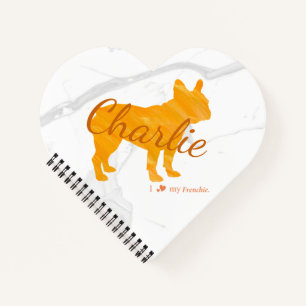 Custom Pastel Orange French Bulldog Notebook