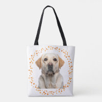Custom pastel orange Labrador Retriever tote bag