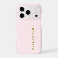 Custom Pastel Pink Gold Name Minimalist Modern 