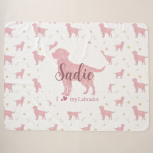 Custom Pastel pink labrador retriever blanket gift