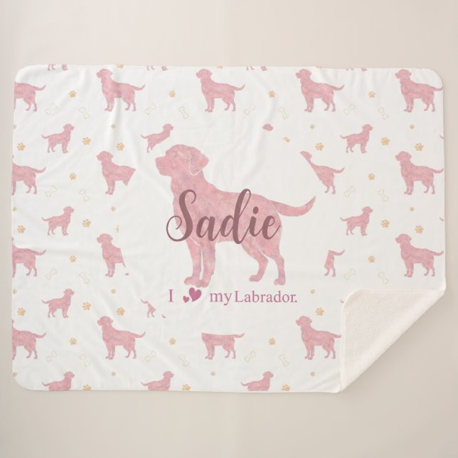 Custom Pastel pink labrador retriever blanket gift (Front (Horizontal))