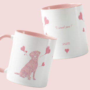 Custom Pastel Pink Labrador Retriever Valentine Mug
