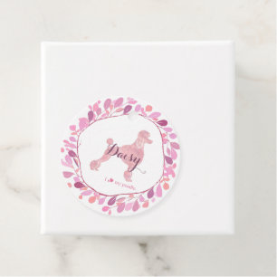 Custom Pastel Pink Poodle Silhouette Gift Tag