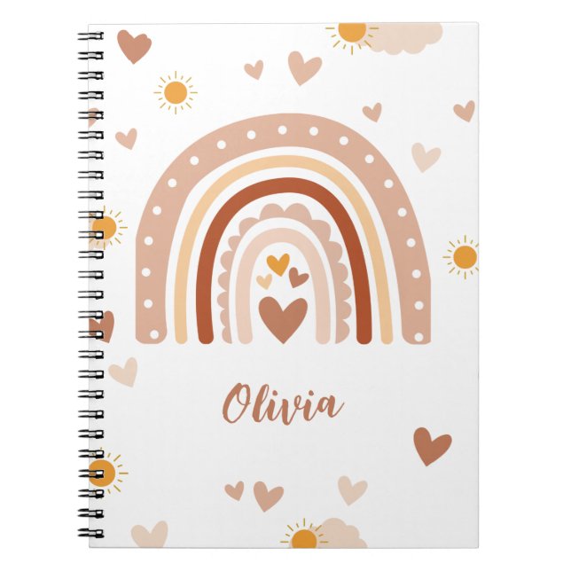 Custom Pastel Rainbow Notebook (Front)