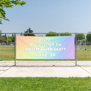 Custom Pastel Rainbow Prom Banner