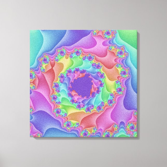Custom Pastel Rainbow Spiral Canvas Art (Front)