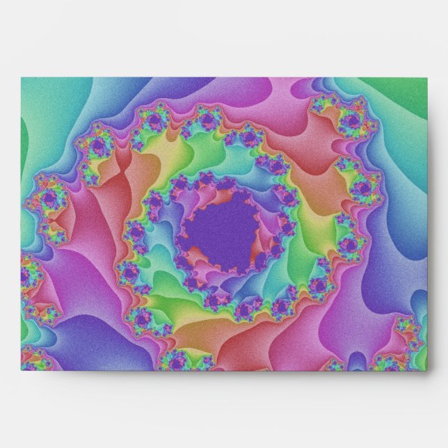 Custom Pastel Rainbow Spiral Envelopes (Front)