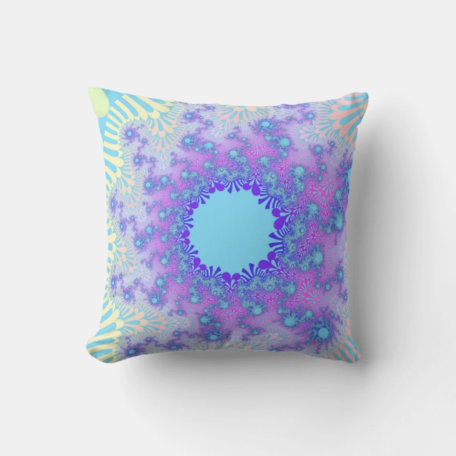 Custom Pastel Sky Sunburst Throw Pillow (Front)