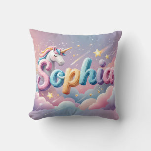 Custom Pastel Unicorn Name Pillow