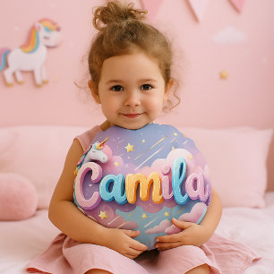 Custom Pastel Unicorn Name Pillow