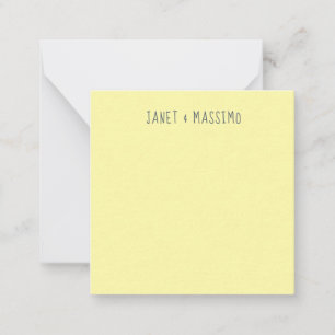 Custom pastel yellow personalized minimalist name card