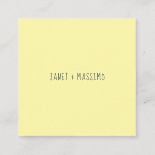 Custom pastel yellow personalized minimalist name enclosure card