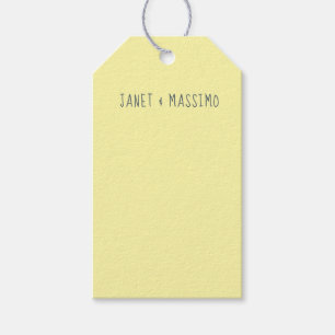 Custom pastel yellow personalized minimalist name gift tags