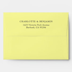 Custom Pastel Yellow Return Address 5x7 Envelopes