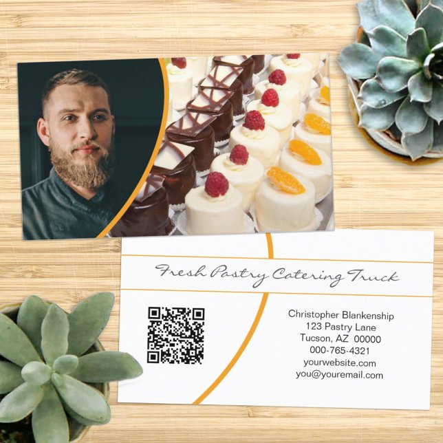Custom Pastry Photo Your Photo with QR Code Business Card (Creator Uploaded)
