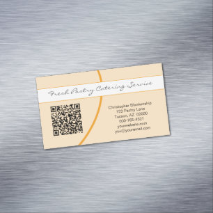 Custom Pastry Photo Your Photo with QR Code Magnetic Business Card