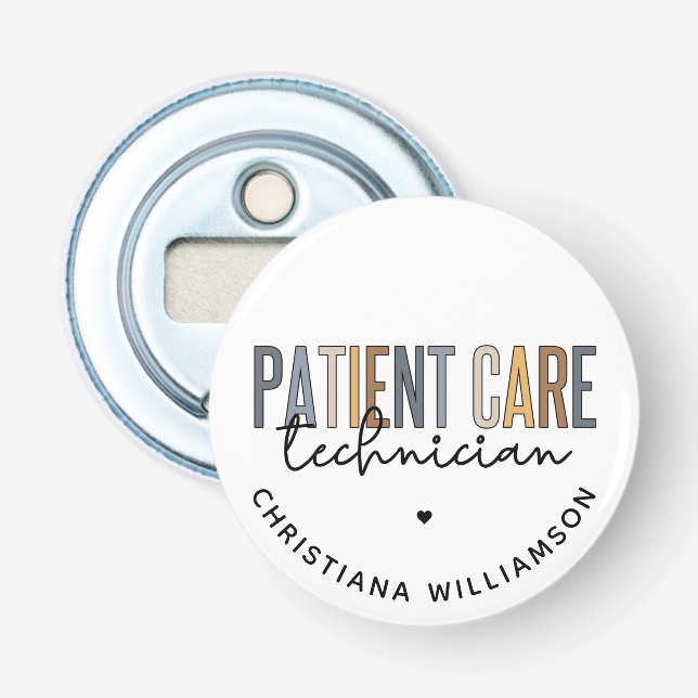 Custom Patient Care Technician PCT Gifts Bottle Opener (Front)