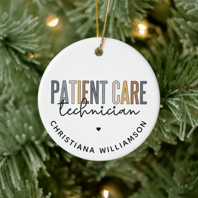 Custom Patient Care Technician PCT Gifts Ceramic Ornament (Tree)