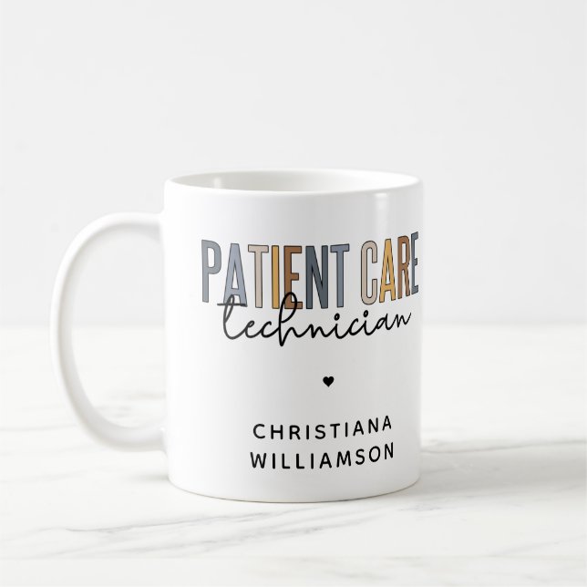 Custom Patient Care Technician PCT Gifts Coffee Mug (Left)