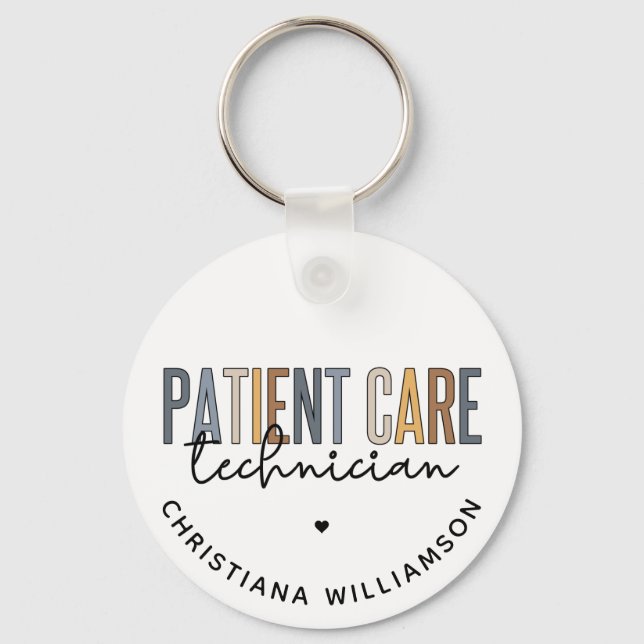 Custom Patient Care Technician PCT Gifts Keychain (Front)