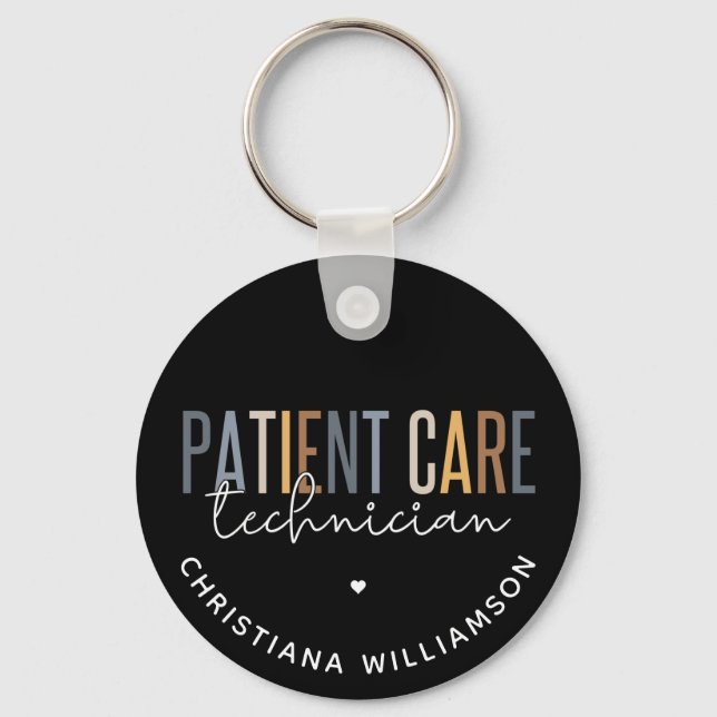 Custom Patient Care Technician PCT Gifts Keychain (Front)