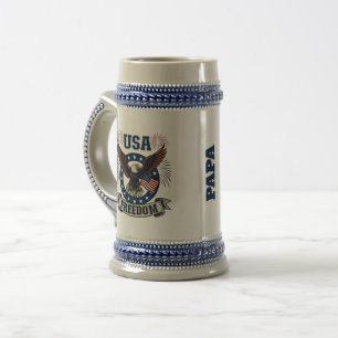 Custom Patriotic American Eagle USA Freedom Beer Stein