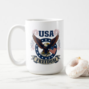 Custom Patriotic American Eagle USA Freedom Coffee Mug