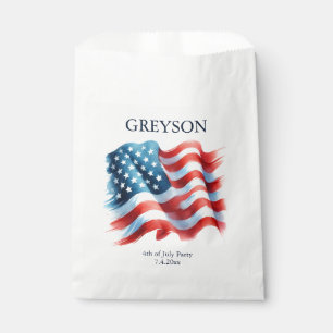 Custom Patriotic American Flag Favour Bag